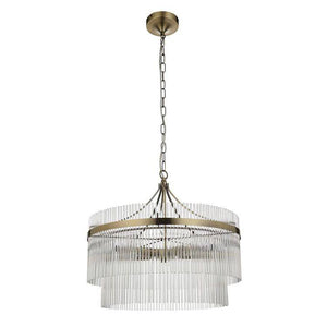 Marietta 5lt Pendant Ceiling Light Antique Brass - Comet Lighting