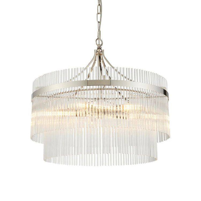 Marietta 5lt Pendant Ceiling Light Polished Nickel - Comet Lighting