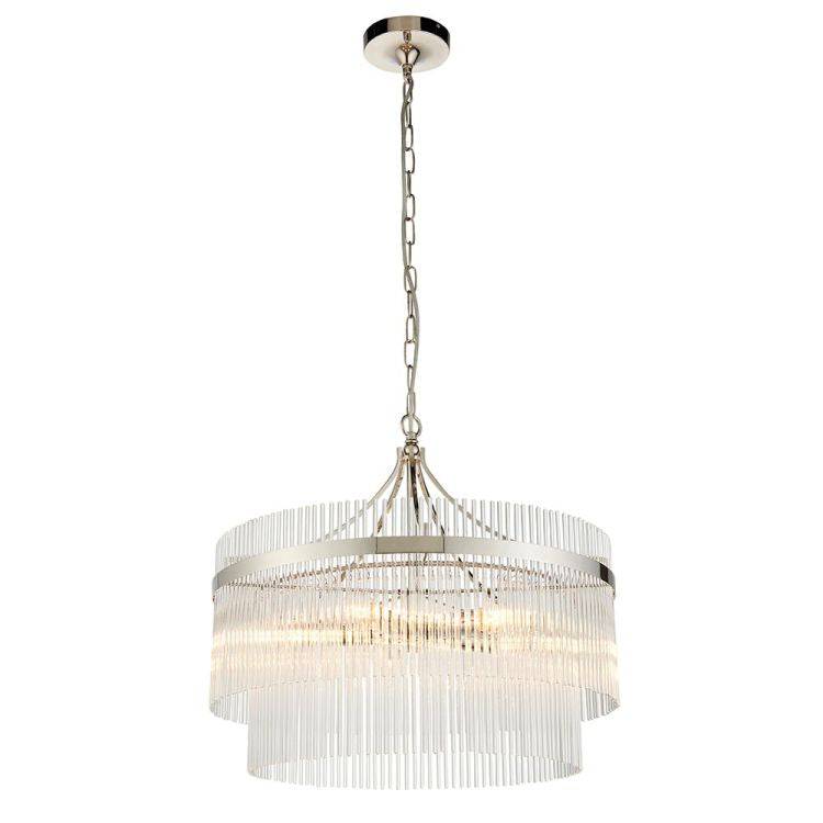 Marietta 5lt Pendant Ceiling Light Polished Nickel - Comet Lighting