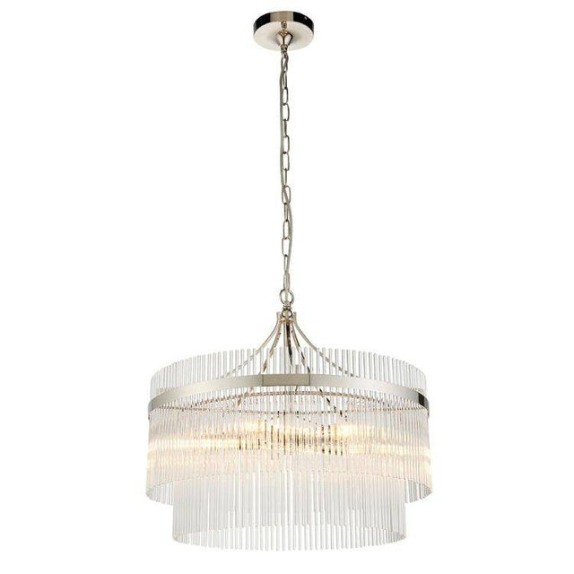 Marietta 5lt Pendant Ceiling Light Polished Nickel - Comet Lighting