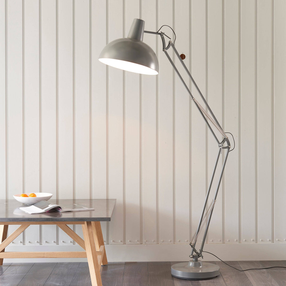 Marshall Task Floor Lamp Grey/White - Comet Lighting