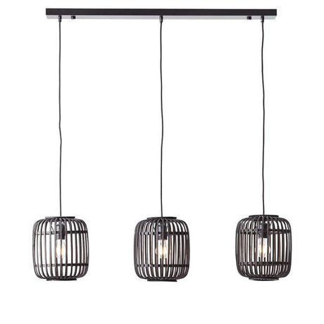 Mathias 3Lt Pendant Ceiling Light Matt Black - Comet Lighting