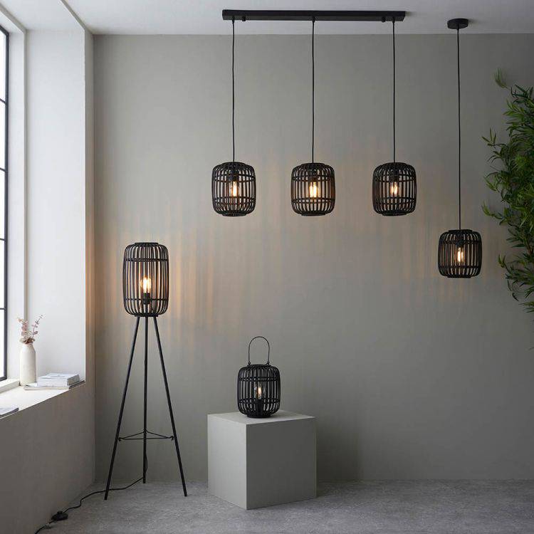 Mathias 3Lt Pendant Ceiling Light Matt Black - Comet Lighting