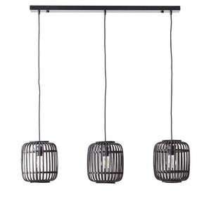 Mathias 3Lt Pendant Ceiling Light Matt Black - Comet Lighting