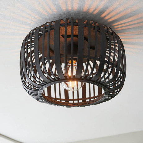 Mathias Flush Ceiling Light Matt Black - Comet Lighting