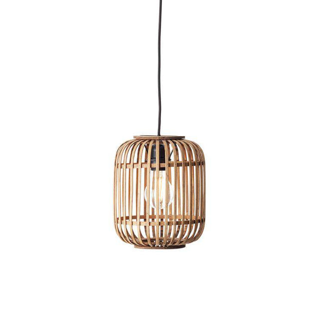 Mathias Pendant Ceiling Light Matt Black - Bamboo - Comet Lighting