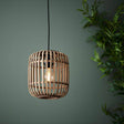 Mathias Pendant Ceiling Light Matt Black - Bamboo - Comet Lighting