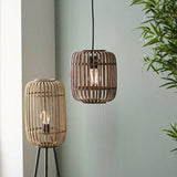 Mathias Pendant Ceiling Light Matt Black - Bamboo - Comet Lighting