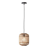 Mathias Pendant Ceiling Light Matt Black - Bamboo - Comet Lighting