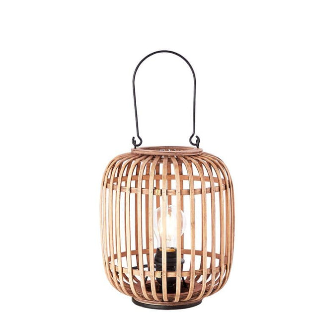 Mathias Table Lamp Matt Black/Bamboo - Comet Lighting