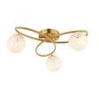 Maye 3lt Semi Flush Ceiling Light Satin Brass - Comet Lighting