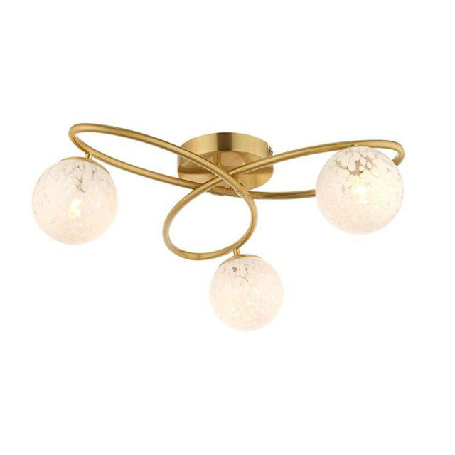 Maye 3lt Semi Flush Ceiling Light Satin Brass - Comet Lighting