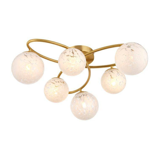 Maye 6lt Semi Flush Ceiling Light Satin Brass - Comet Lighting