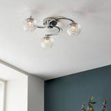 Mesmer 3Lt Semi-Flush Ceiling Light - Comet Lighting