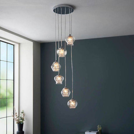 Mesmer 6Lt Pendant Ceiling Light - Comet Lighting