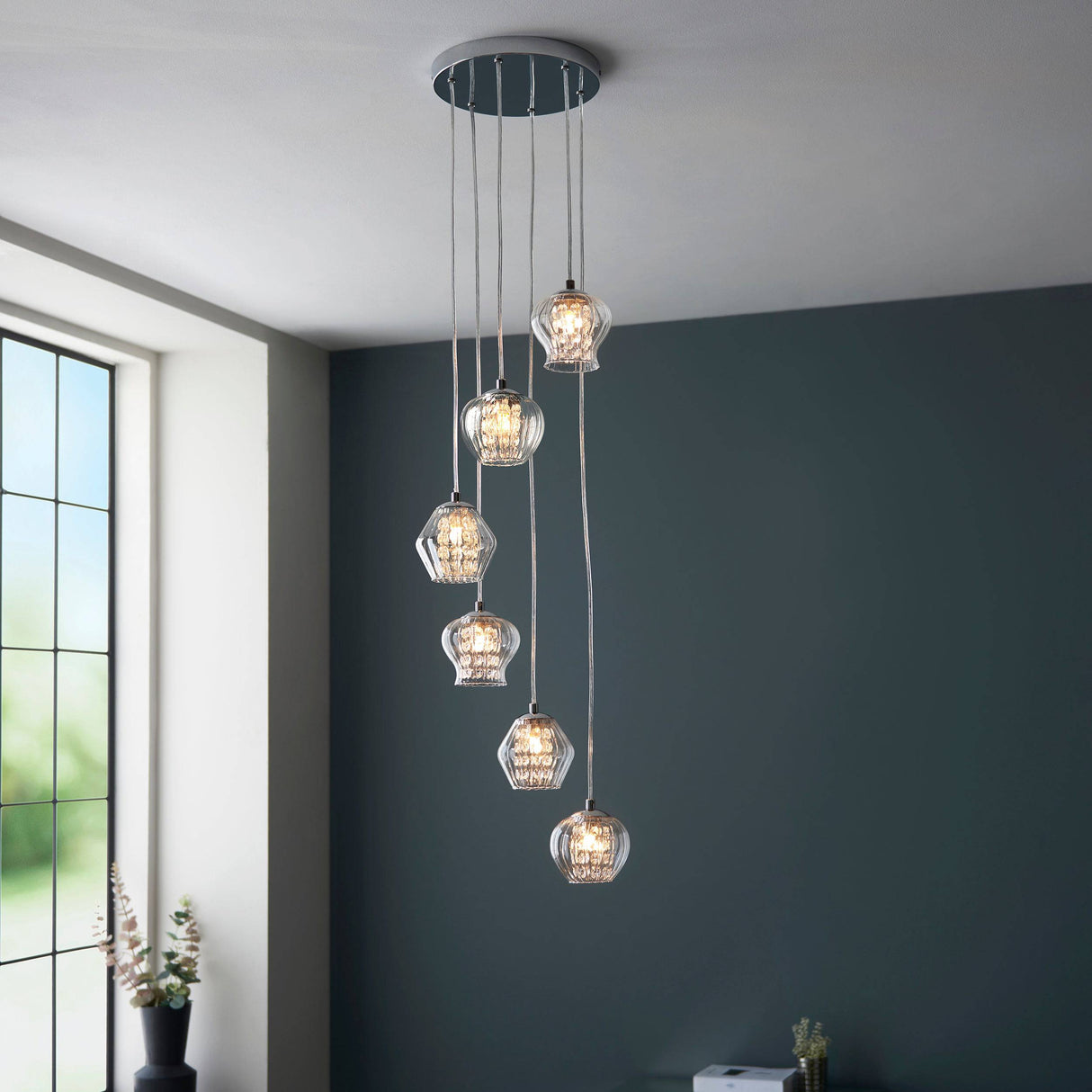 Mesmer 6Lt Pendant Ceiling Light - Comet Lighting