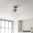 Milston Flush Ceiling Light Chrome Plated - Comet Lighting