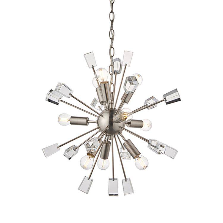 Miro 9-Light Pendant Ceiling Light Satin Nickel - Comet Lighting