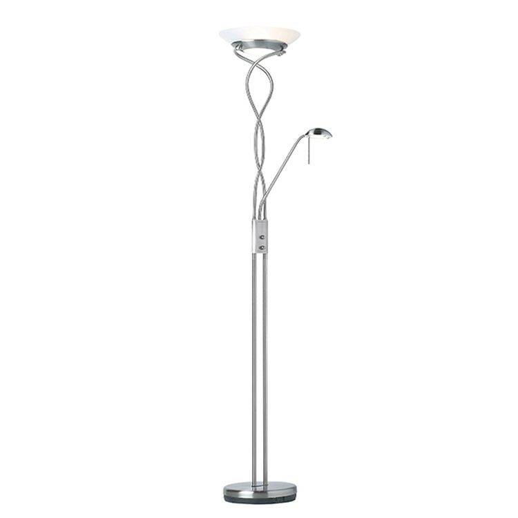 Monaco Mother & Child Task Floor Lamp Satin Chrome - Comet Lighting