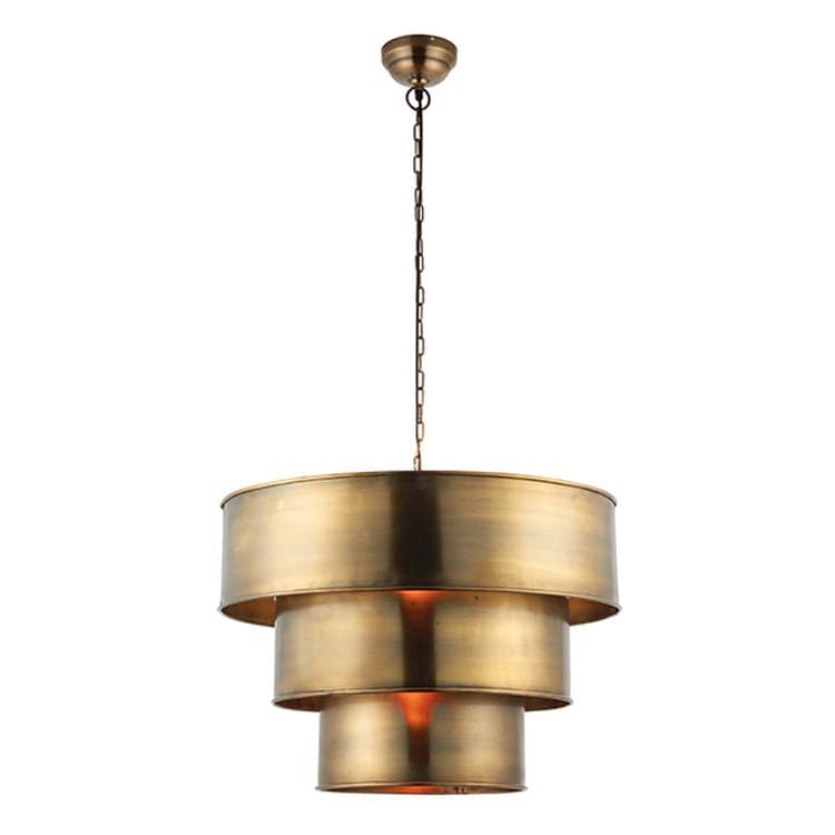 Morad 1-Light Tiered Pendant Ceiling Light Aged Brass - Comet Lighting