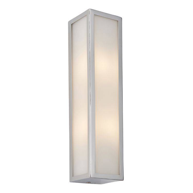 Newham 2Lt Wall Light Chrome Plated Frosted Glass - Comet Lighting