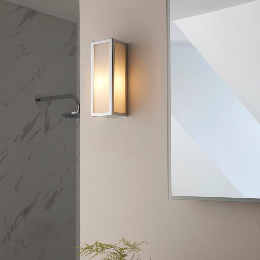 Newham Wall Light Chrome Plated Frosted Glass - Comet Lighting