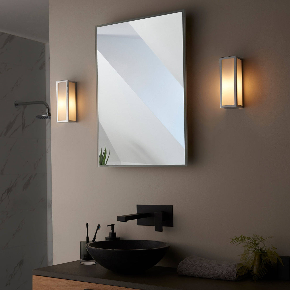 Newham Wall Light Chrome Plated Frosted Glass - Comet Lighting