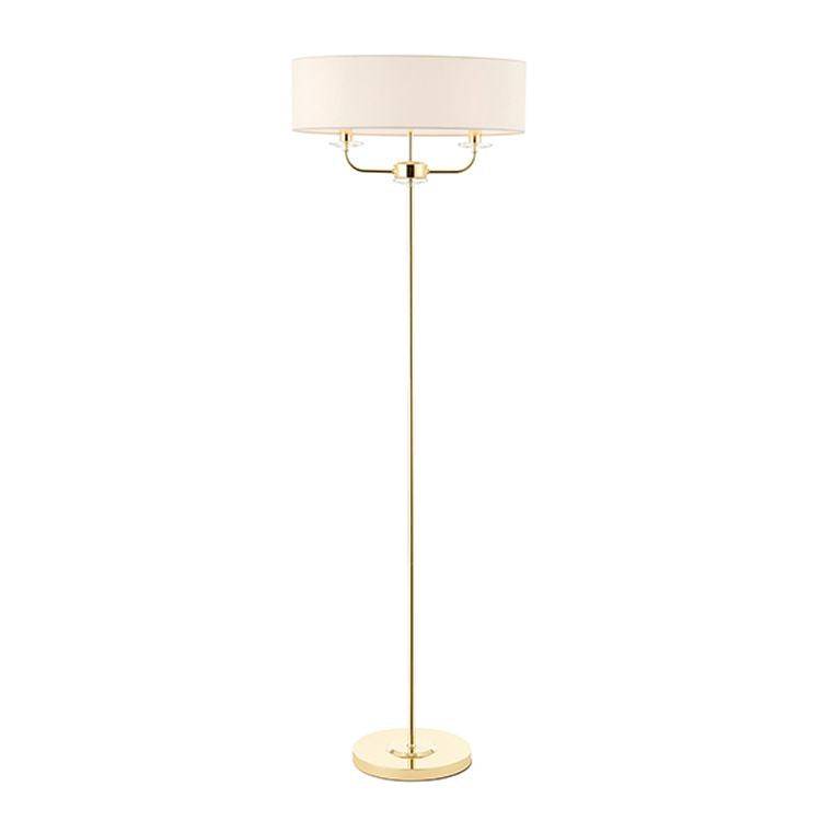 Nixon 2-Light Floor Lamp Brass - Comet Lighting