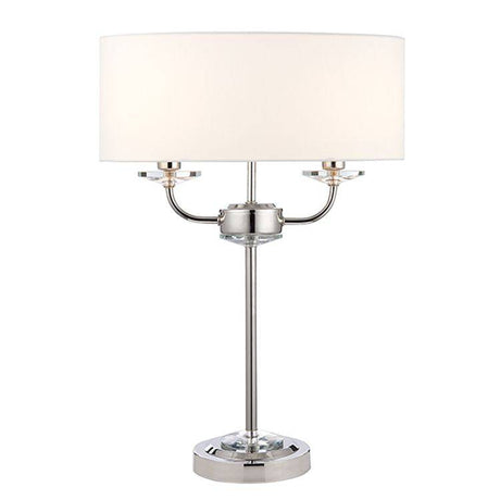 Nixon 2-Light Table Lamp Nickel - Comet Lighting