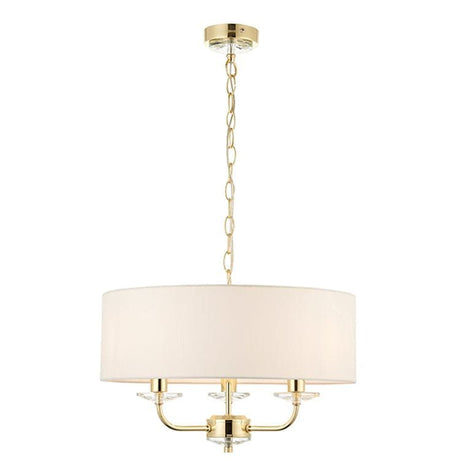 Nixon 3-Light Pendant Ceiling Light Brass - Comet Lighting