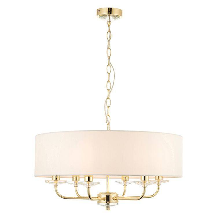 Nixon 6-Light Pendant Ceiling Light Brass - Comet Lighting