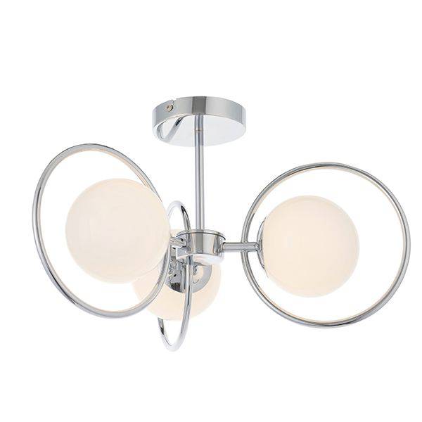 Orb 3-Light Semi-flush Ceiling Light Chrome - Comet Lighting