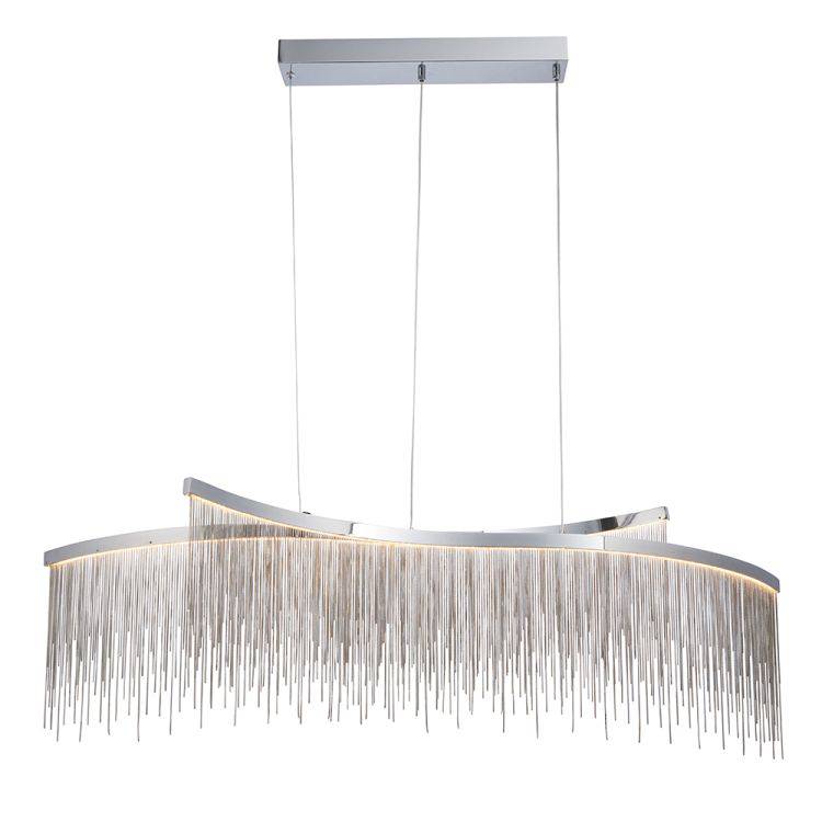 Orphelia 2Lt LED Pendant Ceiling Light Polished Chrome - Comet Lighting