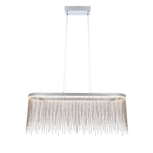 Orphelia LED Oval Pendant Ceiling Light Polished Chrome - Comet Lighting