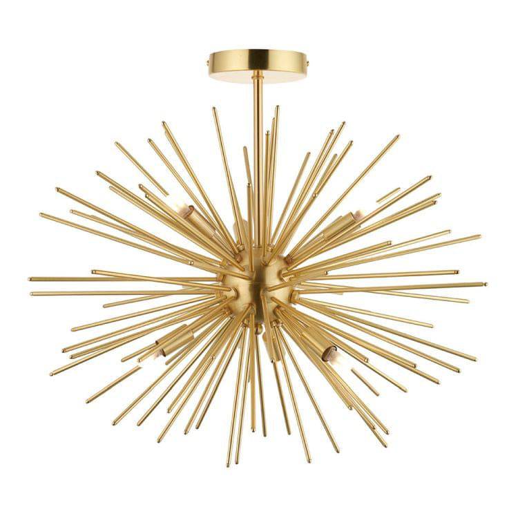 Orta 6Lt Semi-Flush Ceiling Light Gold - Comet Lighting