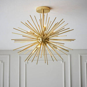 Orta 6Lt Semi-Flush Ceiling Light Gold - Comet Lighting