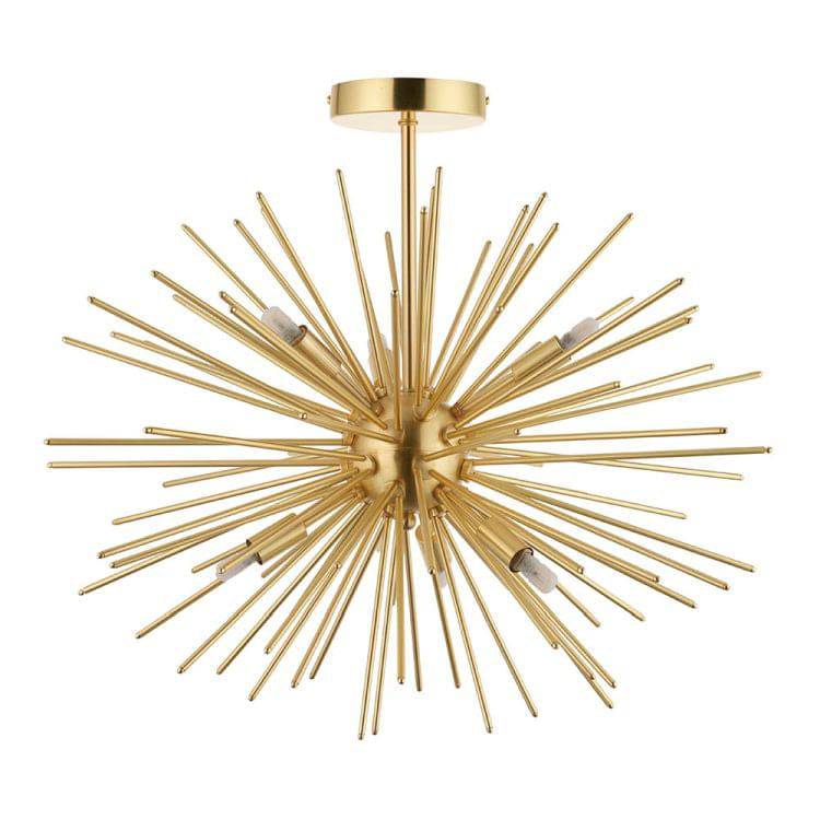 Orta 6Lt Semi-Flush Ceiling Light Gold - Comet Lighting