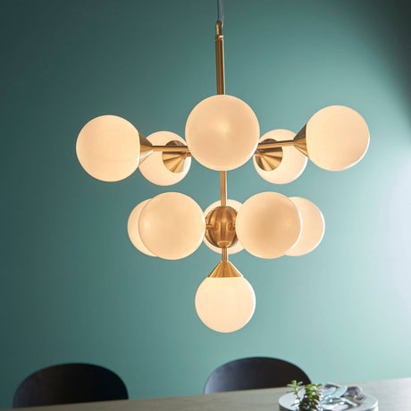 Oscar 11-Light Pendant Ceiling Light Brass - Comet Lighting