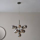 Oscar 11lt Pendant Ceiling Light Matt Black - Comet Lighting