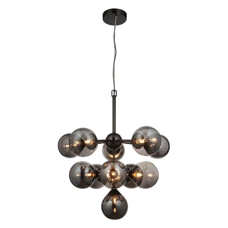 Oscar 11lt Pendant Ceiling Light Matt Black - Comet Lighting