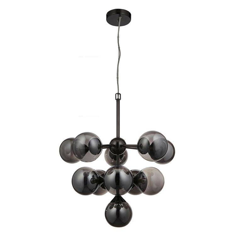 Oscar 11lt Pendant Ceiling Light Matt Black - Comet Lighting