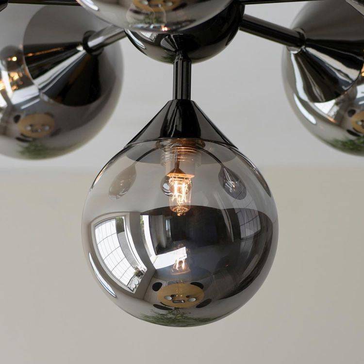 Oscar 6lt Semi Flush Ceiling Light Matt Black - Comet Lighting