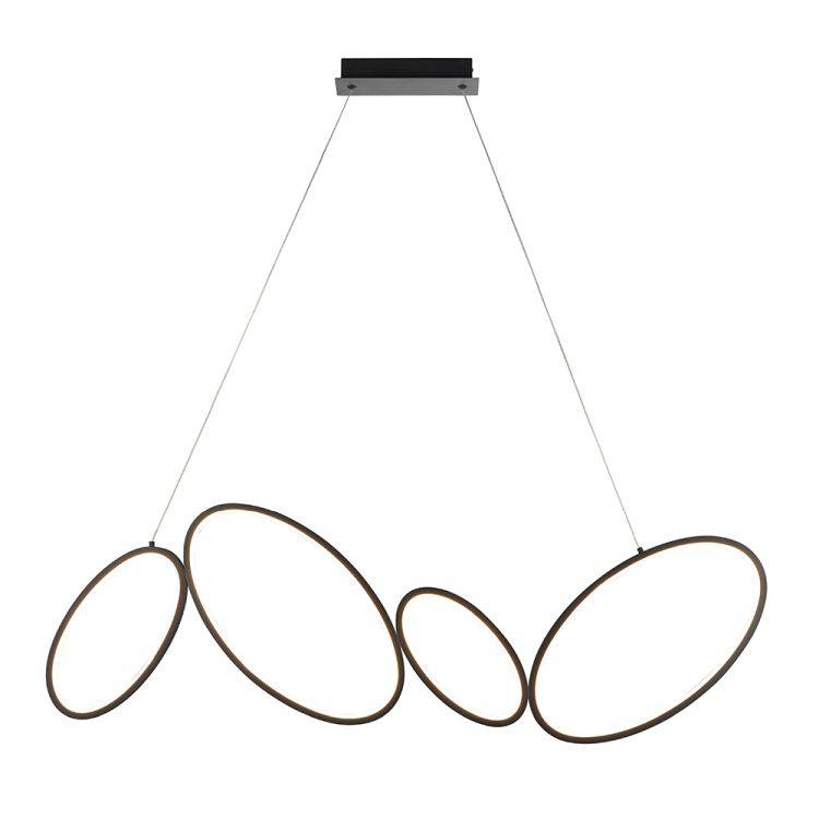 Ovals 4Lt LED Pendant Ceiling Light Black - Comet Lighting