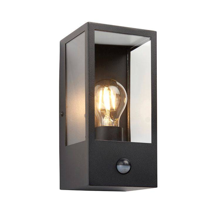 Oxford Wall Light Matt Black w/ PIR - Comet Lighting