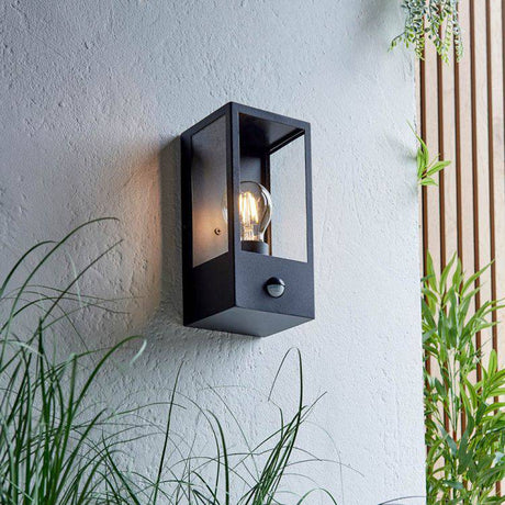 Oxford Wall Light Matt Black w/ PIR - Comet Lighting