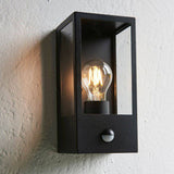 Oxford Wall Light Matt Black w/ PIR - Comet Lighting