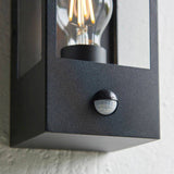 Oxford Wall Light Matt Black w/ PIR - Comet Lighting