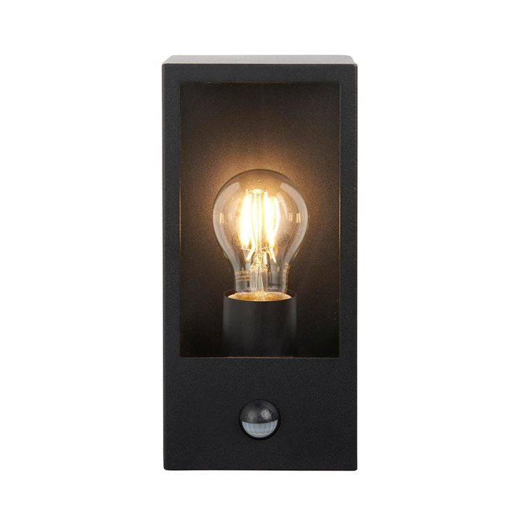 Oxford Wall Light Matt Black w/ PIR - Comet Lighting