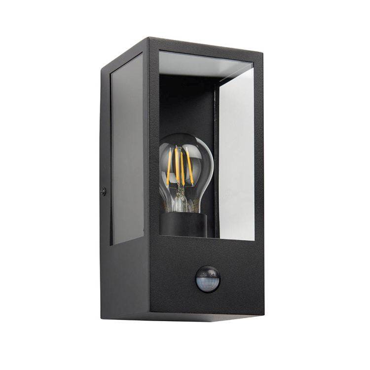 Oxford Wall Light Matt Black w/ PIR - Comet Lighting