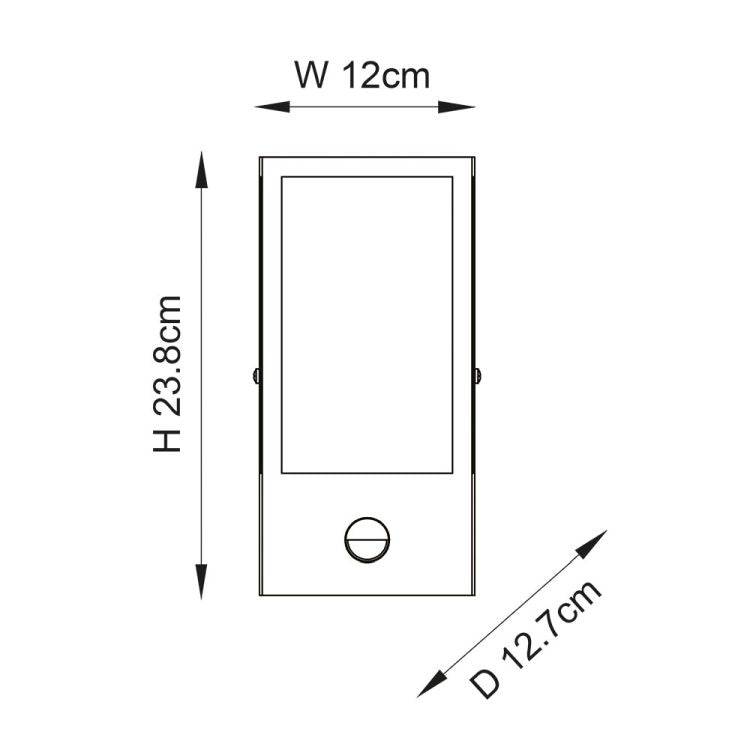 Oxford Wall Light Matt Black w/ PIR - Comet Lighting